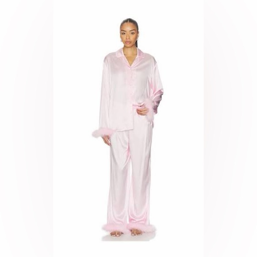 SKIMS Feather Trim Pajama Set small
